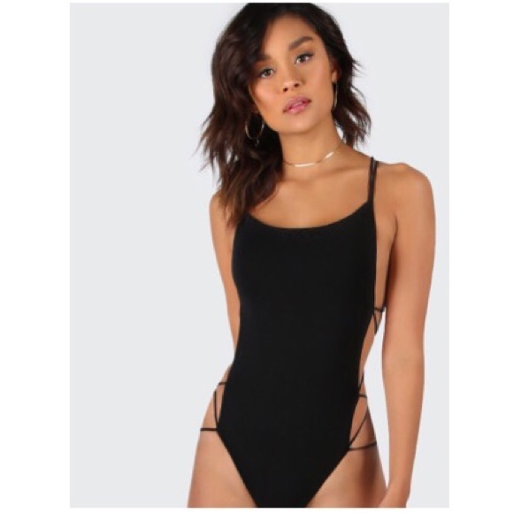 Strappy Backless Bodysuit....Color: Black...New - Picture 3 of 6